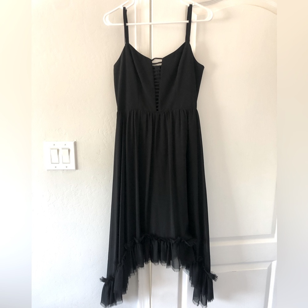 Black high low dress. Size medium
